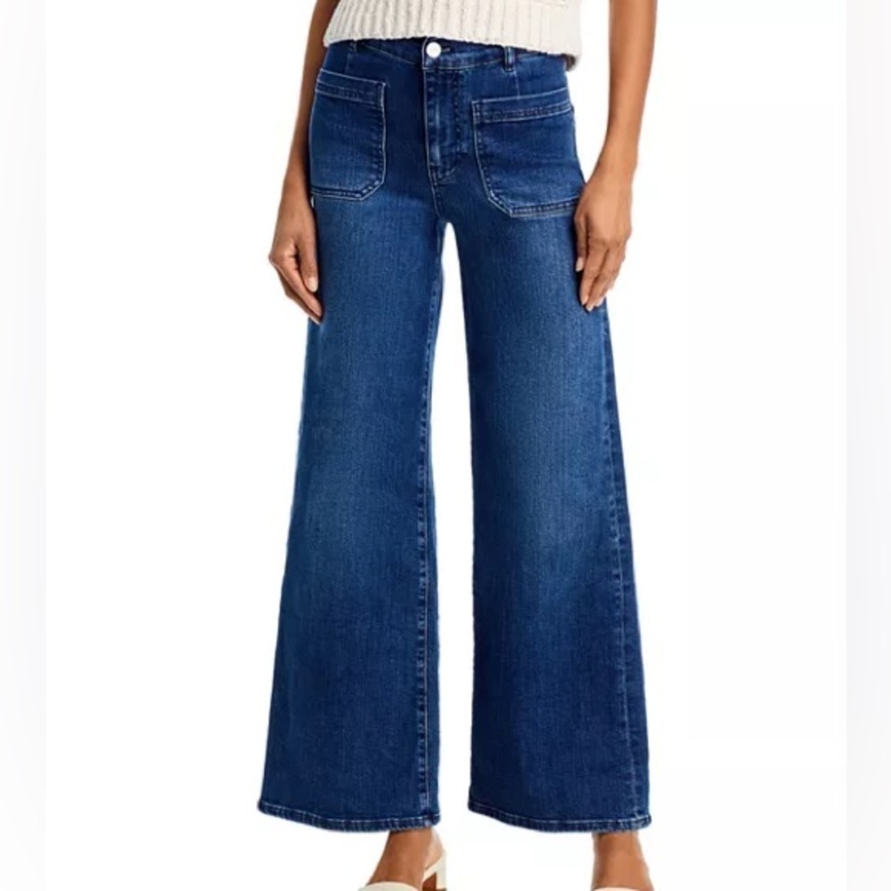 ANINE BING Patch Pocket Cropped Wide Leg Jeans (J4)